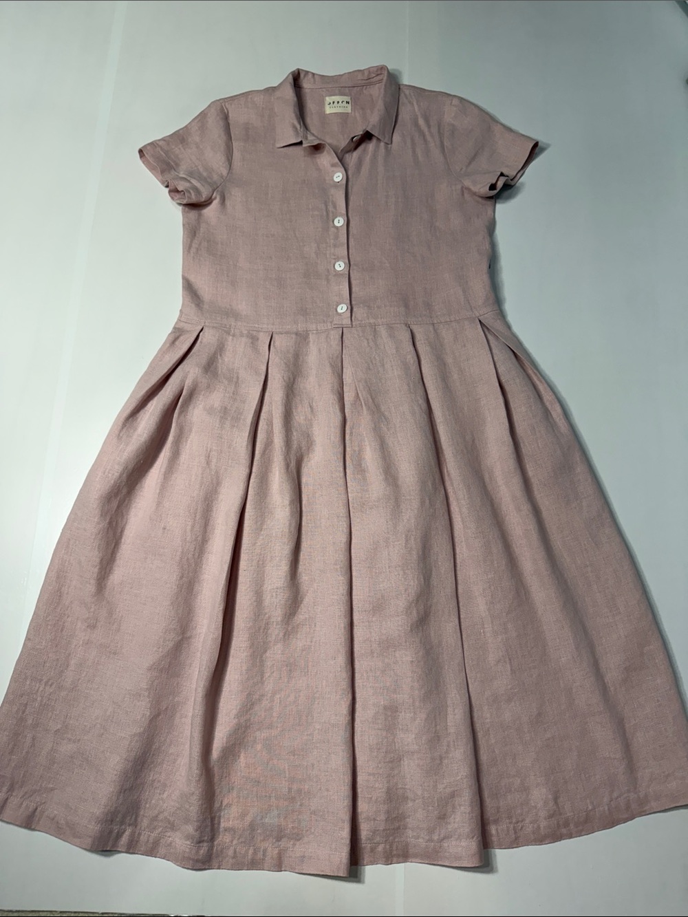 OffOn Linen Midi Dress Pale Pink M